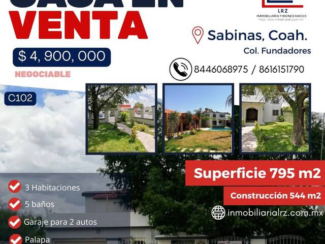 Venta en FUNDADORES - Sabinas