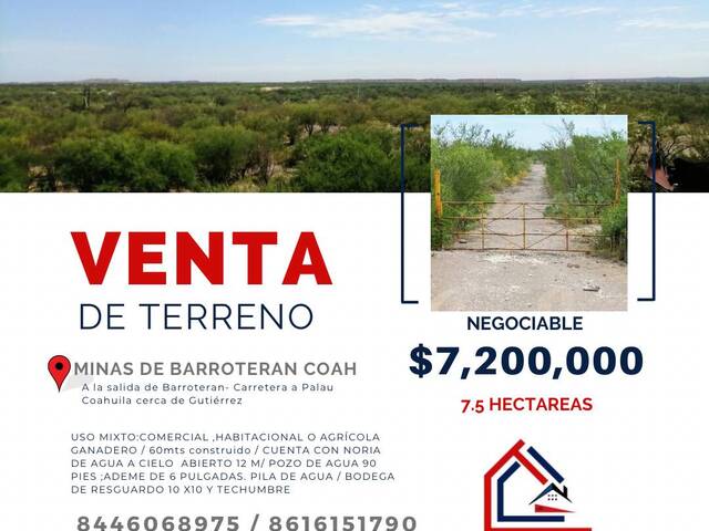 Venta en BARROTERÁN COAH. - Múzquiz