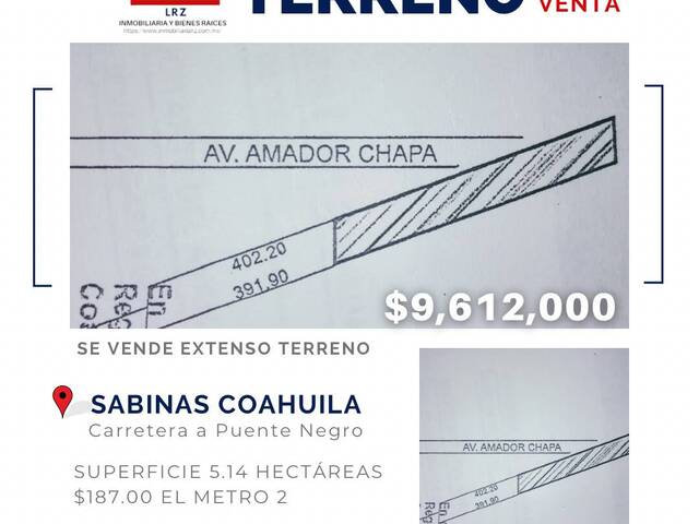 #118 - Terreno para Venta en Sabinas - CH - 1