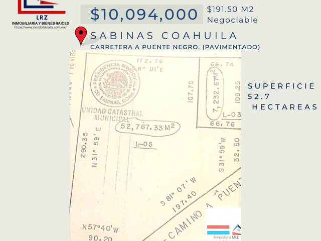 #120 - Terreno para Venta en Sabinas - CH - 1