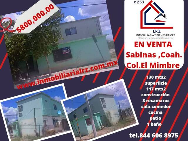 #254 - casa para Venta en Sabinas - CH - 1