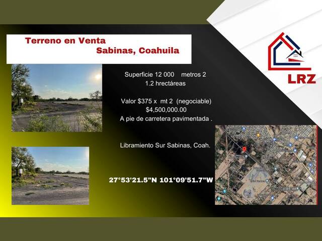 #268 - Terreno para Venta en Sabinas - CH - 1