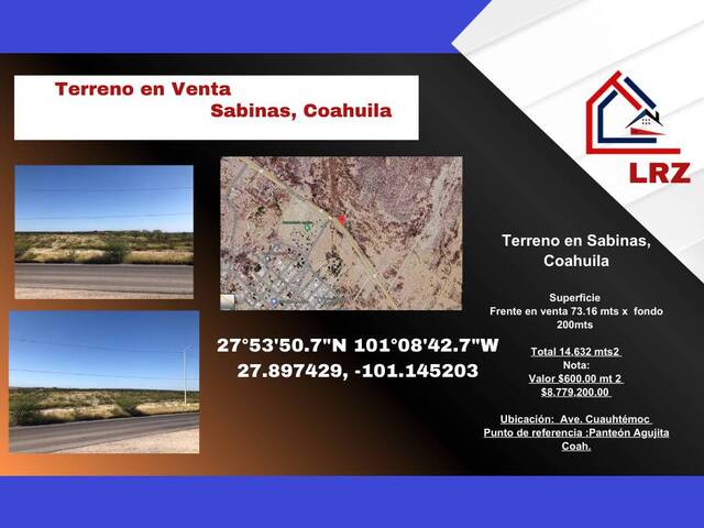 #269 - Terreno para Venta en Sabinas - CH - 1