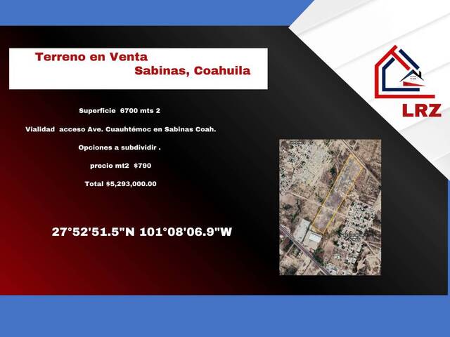 #272 - Terreno para Venta en Sabinas - CH - 1