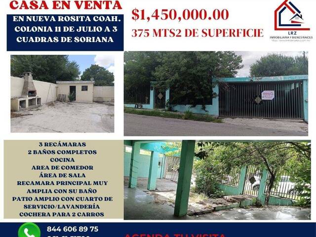 #279 - casa para Venta en San Juan de Sabinas - CH - 1