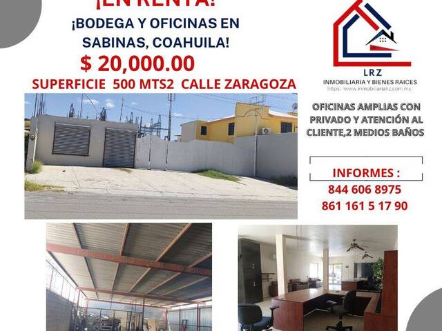 #286 - BODEGA para Renta en Sabinas - CH - 1