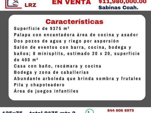 CASA DE CAMPO/GRANJA para Venta en Sabinas - 5