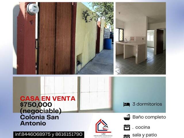 #313 - casa para Venta en Sabinas - CH - 1
